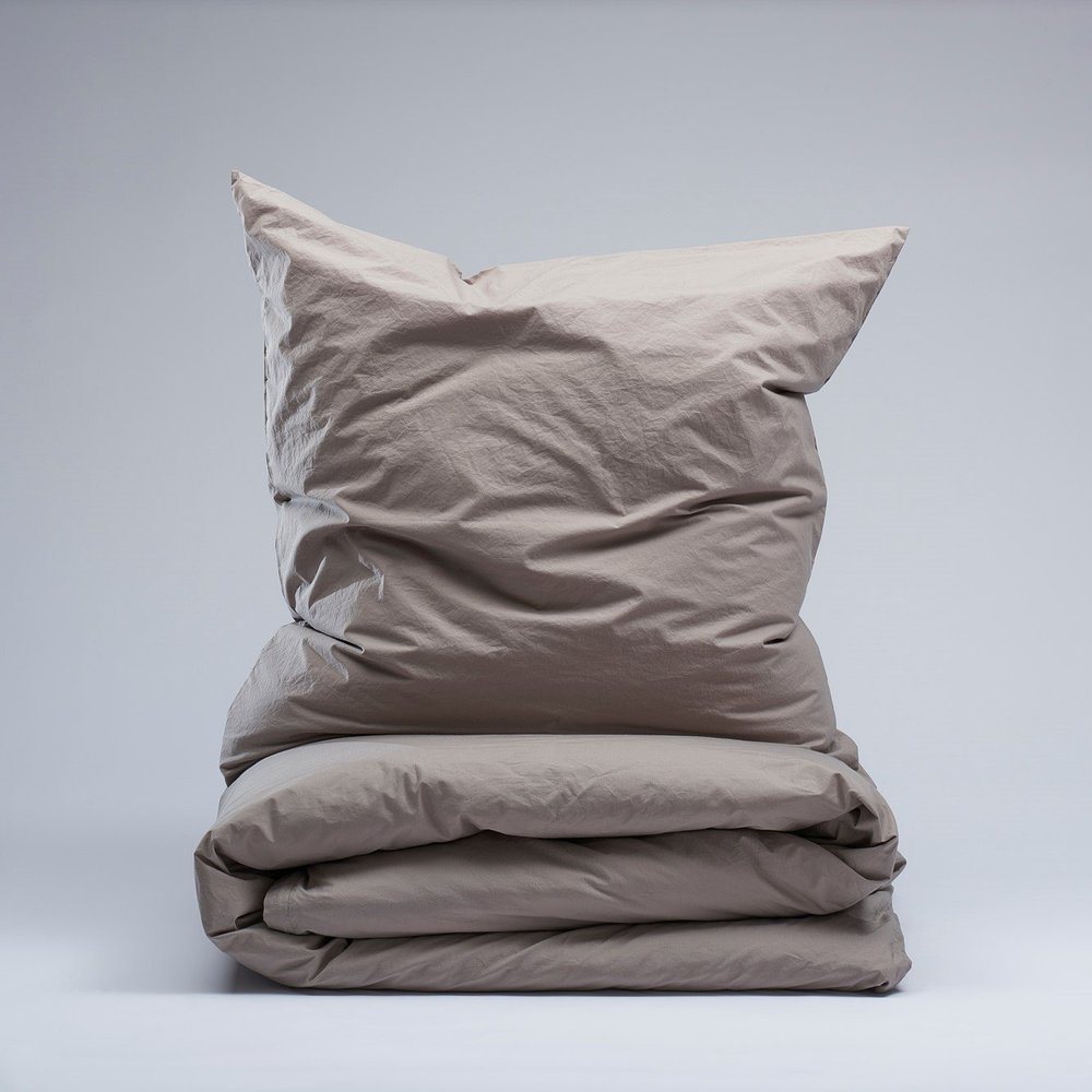 percale duvet set taupe bedding