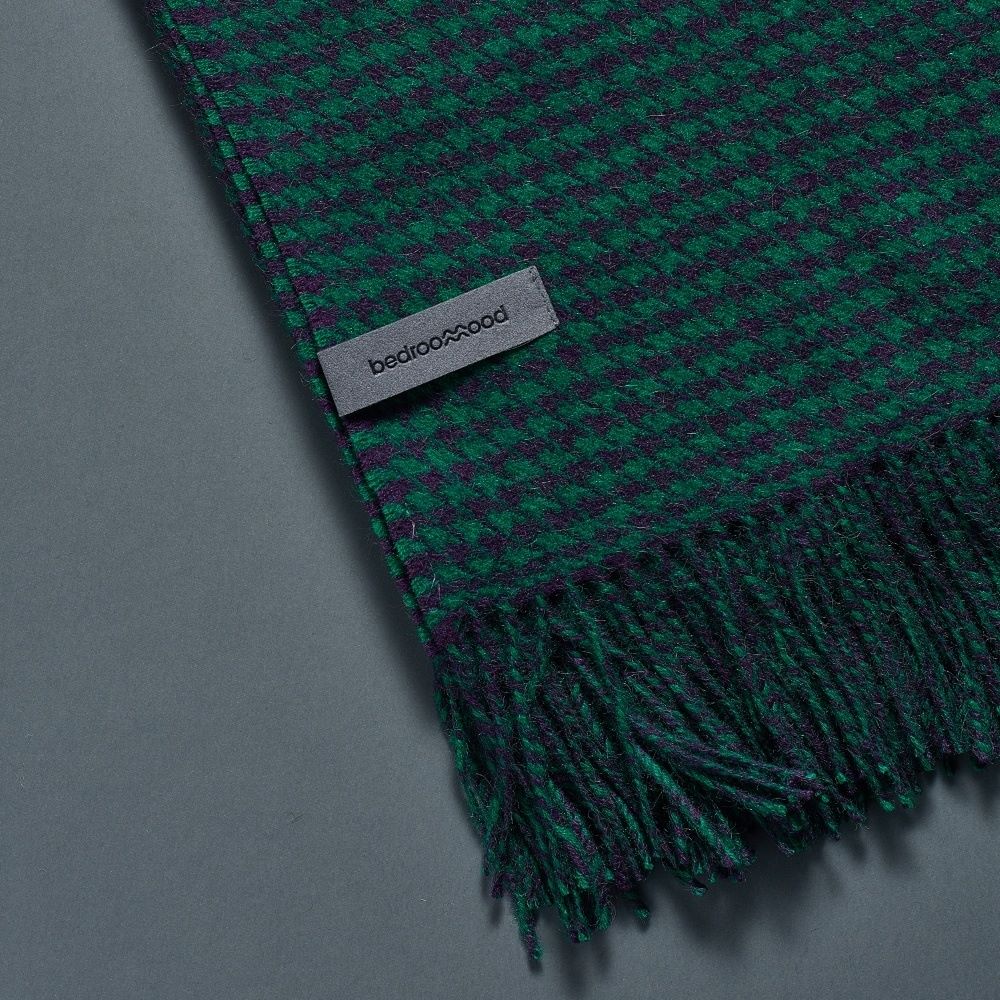 alpaca wool blanket green and blue
